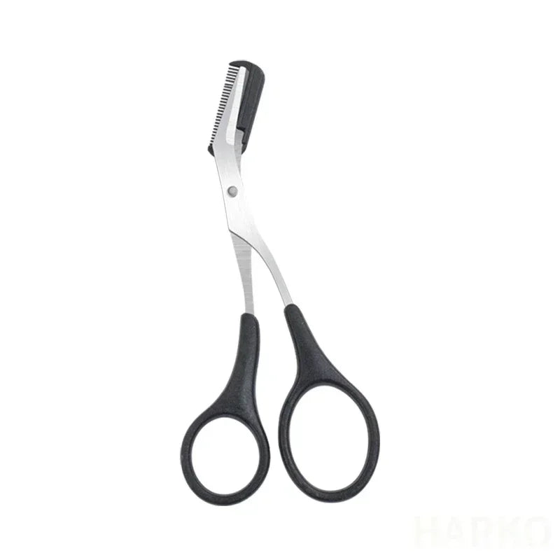 High-Quality Eyebrow Trimming Set with Curved Razor and Scissors in Various Colors - Perfect for Precision Grooming