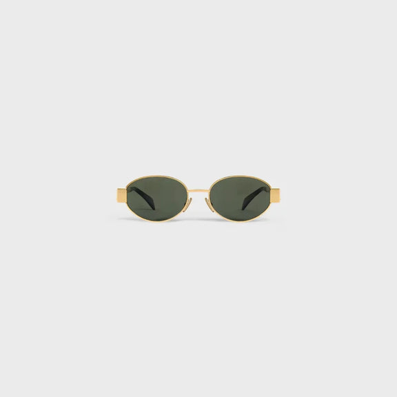 Oval cat-eye sunglasses with gold frame – luxury retro eyewear for women, UV protection included