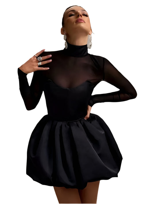 Chic Black Ballon Dress in elegant design for a fashionable look.