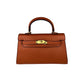 Fleur de Luxe Handbag made from 100% genuine leather in classic brown with elegant design