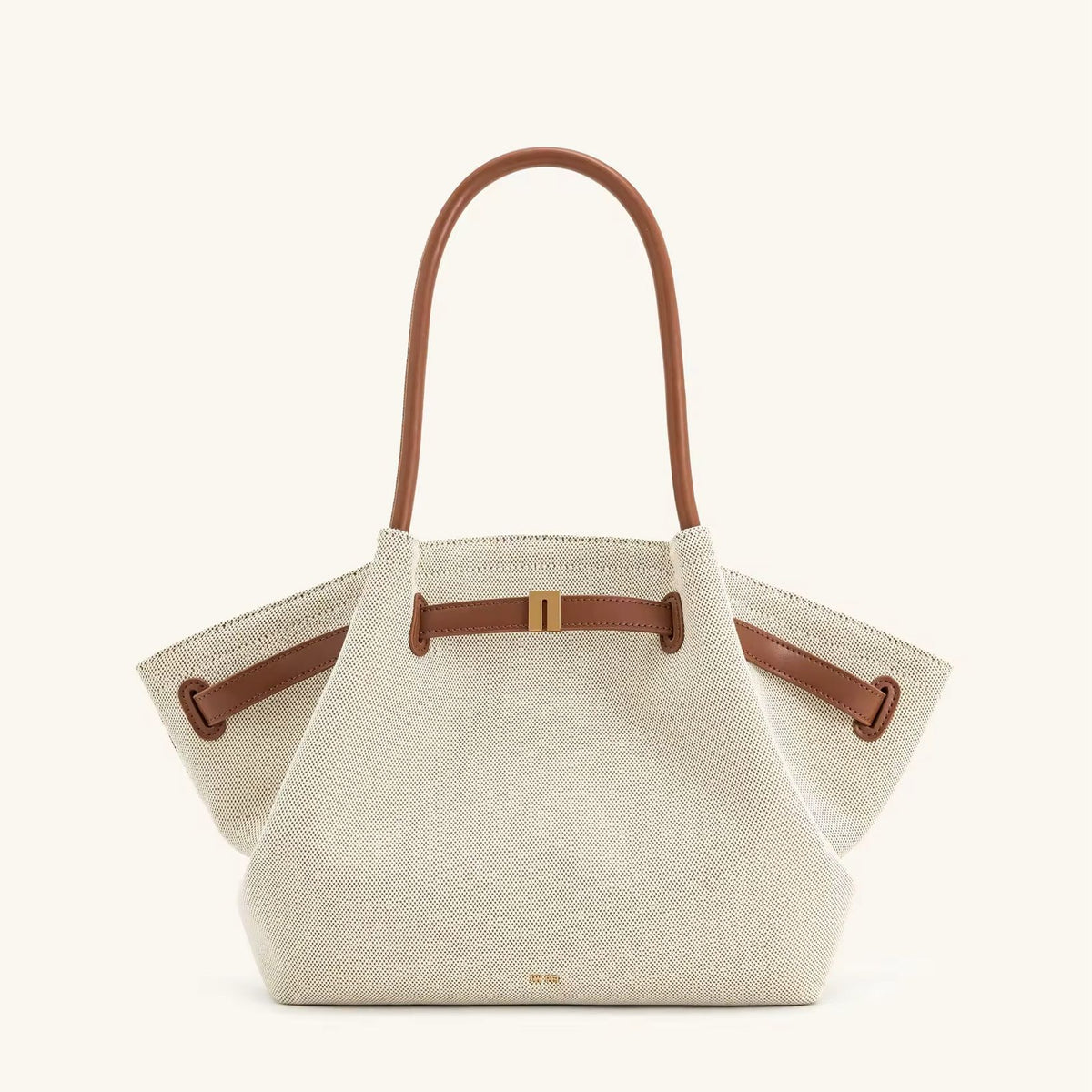 Soft interior of Toscana Tote with phone pocket and beige lining
