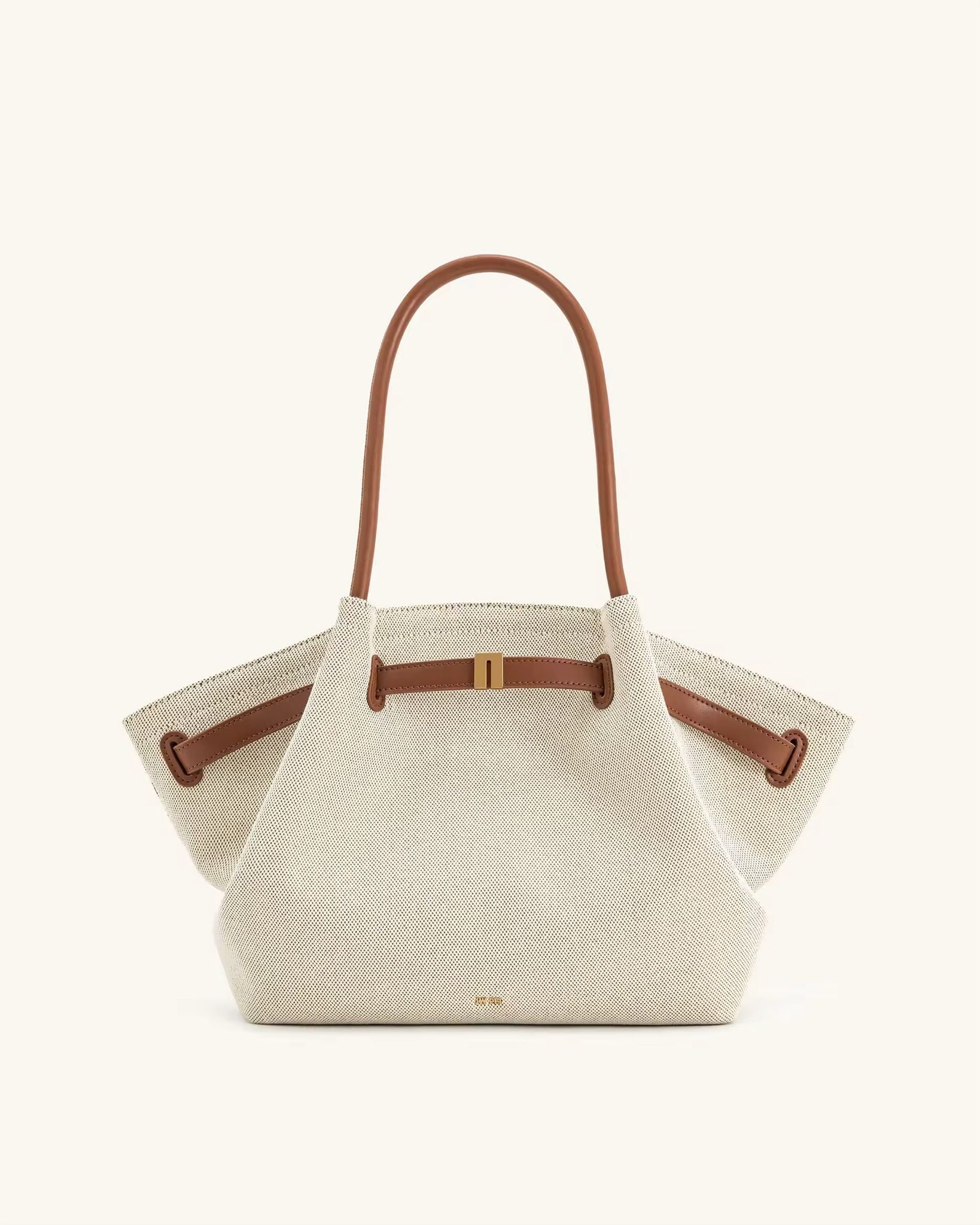 Soft interior of Toscana Tote with phone pocket and beige lining
