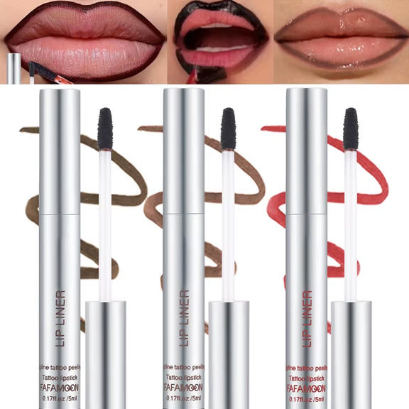 6 Color Waterproof Lip Liner & Peel-off Tattoo Lip Gloss for long-lasting lip definition and a lightweight, highly pigmented formula. Perfect for fuller-looking lips and effortless application.