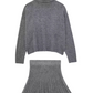 Cozy Grey turtleneck sweater for women in a casual two-piece set, perfect for autumn and winter styling, ideal for café visits and stylish everyday looks.