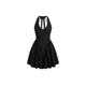 Simple neckholder dress with a chic back cutout, made from stretchy, soft jersey fabric. The dress offers a regular fit for all body types and is perfect for summer, parties, casual outings, and special occasions. Easy-care and durable, it maintains its shape after multiple washes.