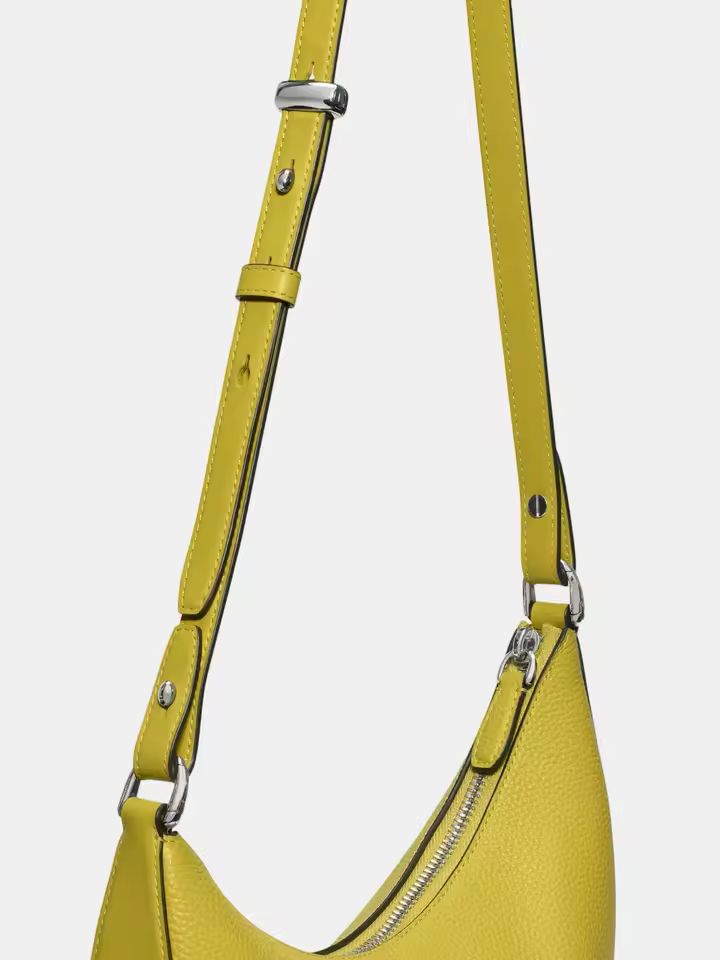 Chic and Charm Eclipse Half Moon Bag – yellow crescent shoulder bag with mini pouch
