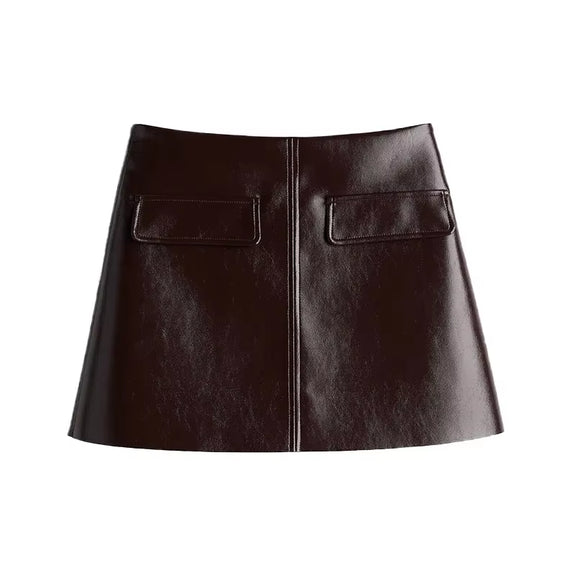 ⁠Elegant Women's Fashion Leather Mini Skirt Outfit
elegant fashion outfit, women's leather skirt, sophisticated look, trendy apparel, stylish outfit for women