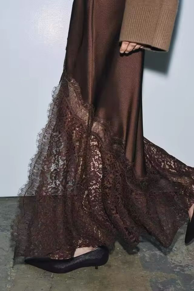 luxury lace maxi skirt fashion outfit