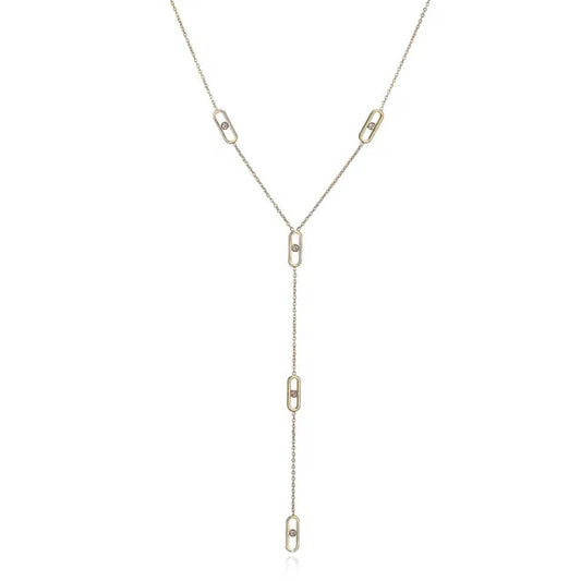 Minimalist gold link necklace with oval chain design — elegant, timeless jewelry for everyday wear.