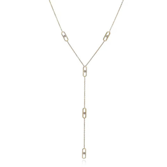 Minimalist gold link necklace with oval chain design — elegant, timeless jewelry for everyday wear.