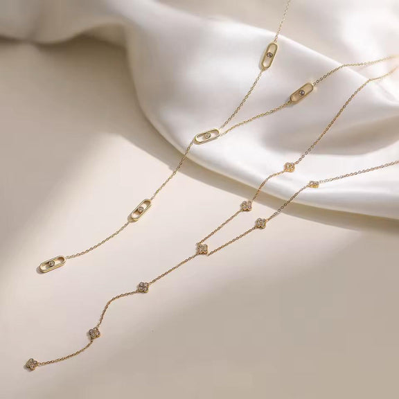Minimalist gold link necklace with oval chain design — elegant, timeless jewelry for everyday wear.