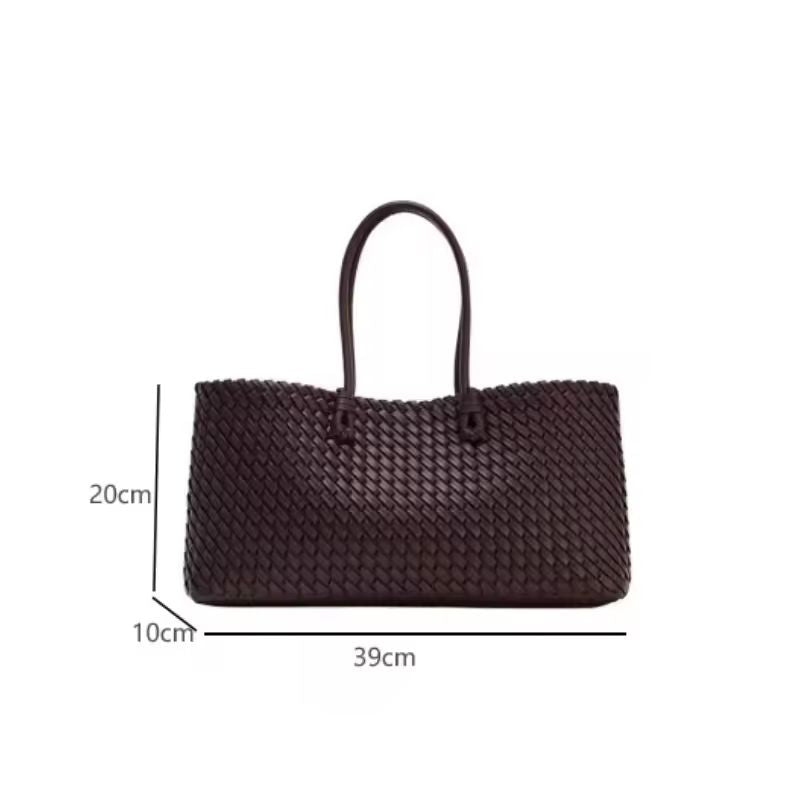 Large minimalist shoulder bag with woven texture for work, shopping, and everyday use