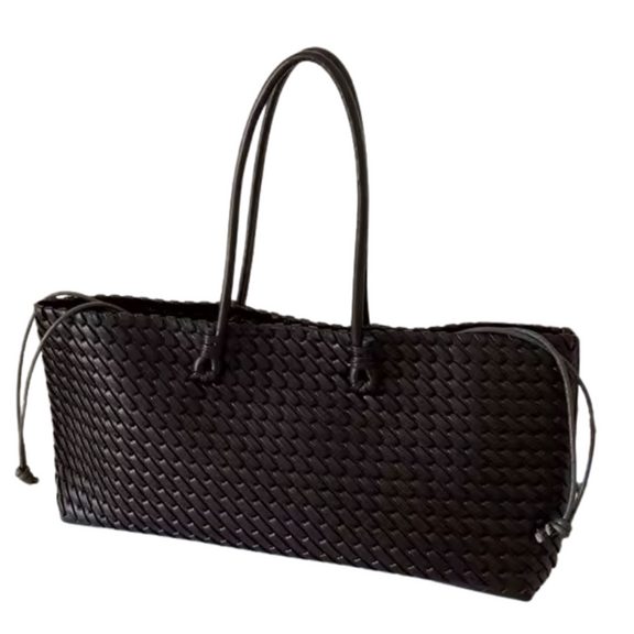 Designer-inspired brown everyday tote bag with spacious interior and zipper compartment
