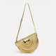 Luxury gold fan-shaped clutch bag Ventaglio d’Oro – structured metallic designer handbag with sculptural design.