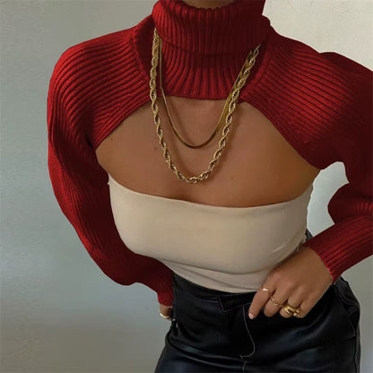 Trendy knitted turtleneck pullover available in multiple colors for autumn and winter fashion. Versatile knitted pullover.
