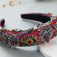 Luxury Baroque Palace Style Full Rhinestone Headband Hair Accessories Women Thickened Sponge Embroidery Prom Hairband Hair Hoop