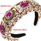 Luxury Baroque Palace Style Full Rhinestone Headband Hair Accessories Women Thickened Sponge Embroidery Prom Hairband Hair Hoop