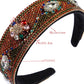 Luxury Baroque Palace Style Full Rhinestone Headband Hair Accessories Women Thickened Sponge Embroidery Prom Hairband Hair Hoop