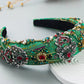 Luxury Baroque Palace Style Full Rhinestone Headband Hair Accessories Women Thickened Sponge Embroidery Prom Hairband Hair Hoop