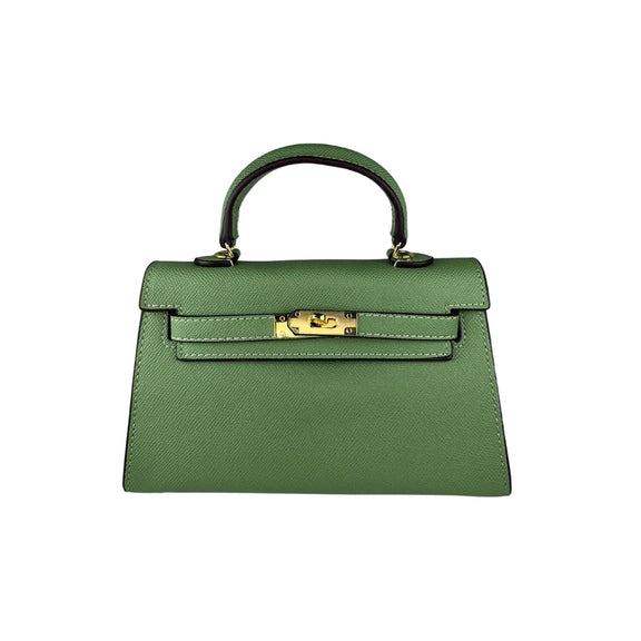 Fleur de Luxe Handbag made from 100% genuine leather in classic green with elegant design