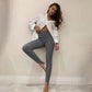 Women’s flattering high waistband ribbed knit leggings. Sporty