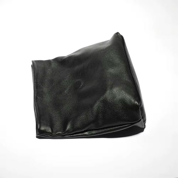 NÉRA SoftFold black – timeless foldable leather purse with cotton lining
