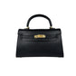 Fleur de Luxe Handbag made from 100% genuine leather in classic black with elegant design amazing 