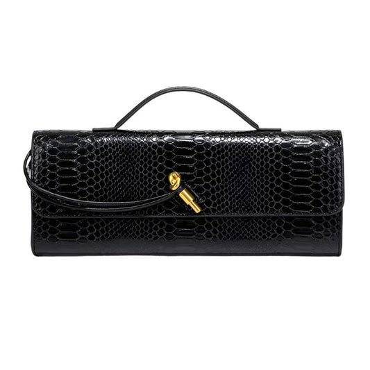 Luxury Design Top-Handle Bag for Women Evening Handbag Long Purse, Crocodile Pattern Crossbody Shoulder Bags Fashionable Outfits