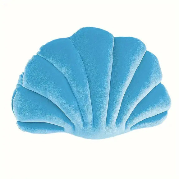 Shell-shaped decorative pillow for kids, soft and cozy, perfect for nurseries and living rooms. Available in various colors, made in the Netherlands. Ideal for children’s bedrooms and home décor. 34 x 34 cm, lightweight and comfortable.