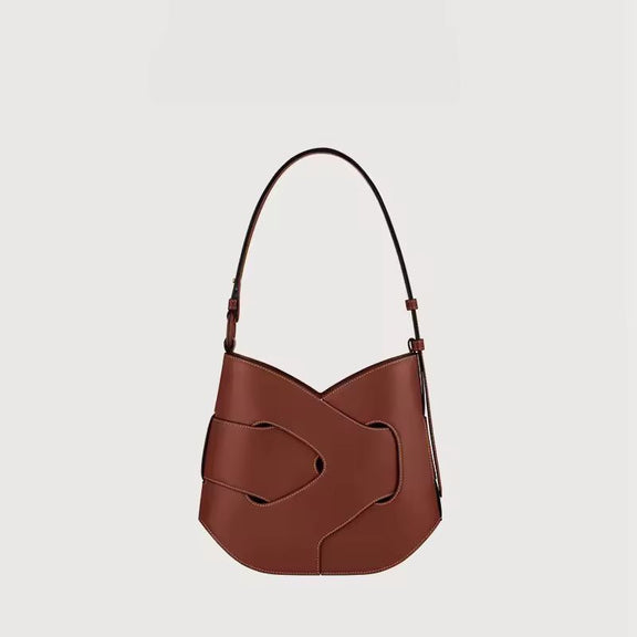 Spanish crafted Axis Leather Bag – modern sculptural silhouette in premium cowhide