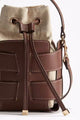 Stylish LORVÉ Elegance Bucket Bag in brown – lightweight women’s shoulder bag with adjustable strap, fashionable all-season handbag.
