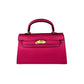 Love Fleur de Luxe Handbag in rich pink, showcasing premium leather craftsmanship amazing gold touch