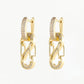 Luxurious 14K gold-plated earrings with sparkling zirconia stones, elegant design, lightweight and stylish for special occasions and everyday wear.