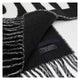 Luxury black wool scarf for women – Chic & Charm virgin wool monogram design with fringed ends
