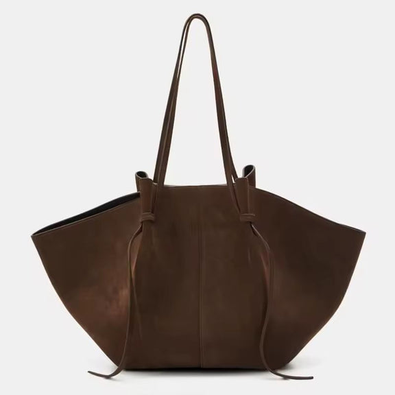Dimensions of Milano Luxe Suede Tote – 51cm wide, 31cm high, 18.5cm deep oversized vegan suede shoulder handbag for women

