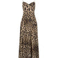 Elegant Leopard A-Line Dress with Backless Tube Top for Summer Beach Vacations. Holiday Fashion Dress-Monaco-Bali-Malediven