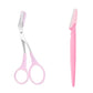 High-Quality Eyebrow Trimming Set with Curved Razor and Scissors in Various Colors - Perfect for Precision Grooming