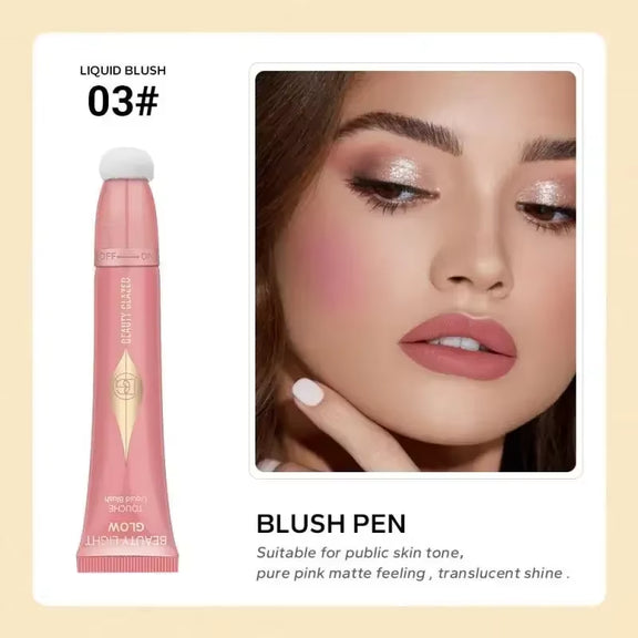 Colors Liquid Blush Stick – Ultimate Highlight Effect for Radiant Skin, versatile makeup for lips, cheeks, eyes, and face with cushion applicator.