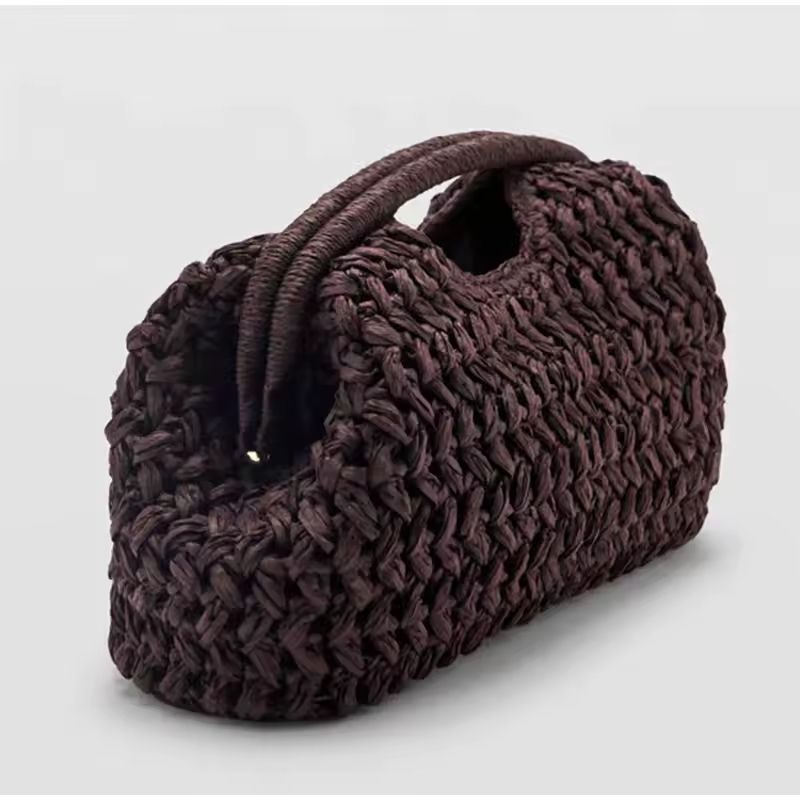Raffia Chic boho straw bag – spacious woven tote for women, soft design, phone pocket inside

