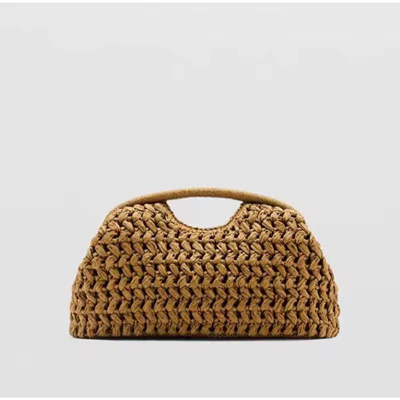 Raffia Chic straw bag – boho style woven tote with phone pocket, soft design for all seasons

