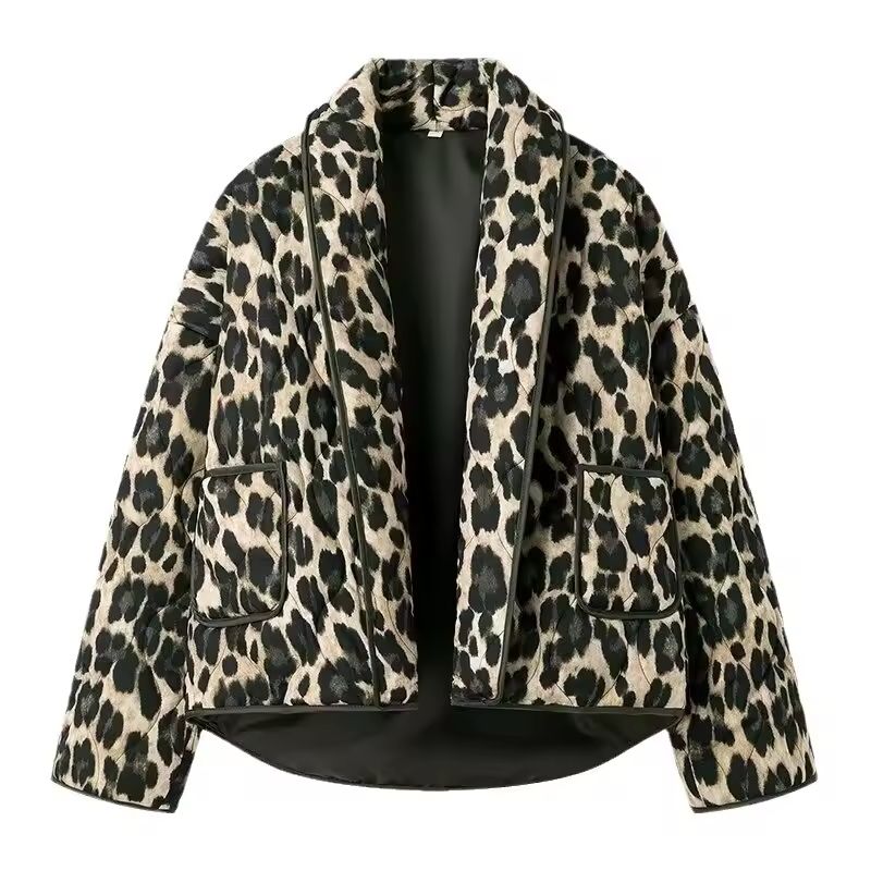 Women’s Sahara coat in leopard print with regular fit – autumn jacket in polyester
