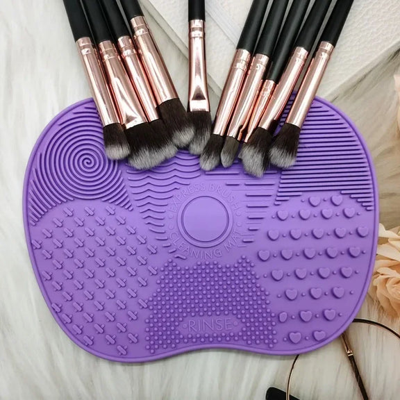 Colorful Silicone Brush Cleaner Scrubber Board for effective cleaning of makeup brushes.