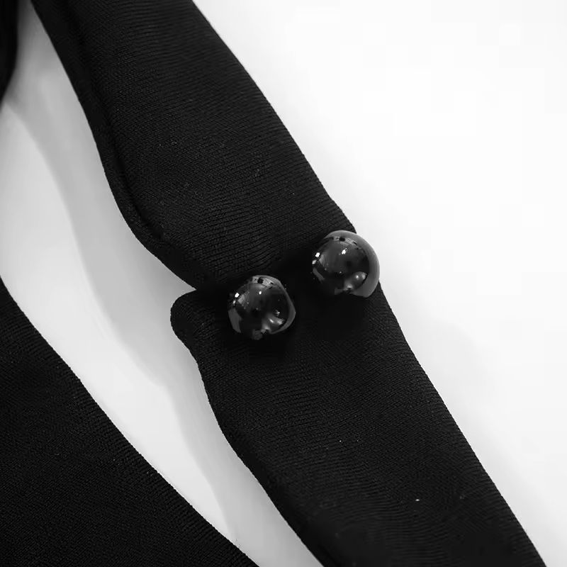 Classy black and white gown for photoshoots and events – French-inspired fashion