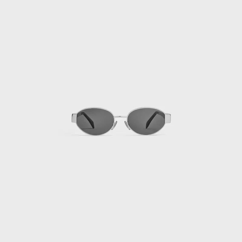Silver oval sunglasses with arc detail – Ceylie Arc cat-eye inspired shades, designer look 2025