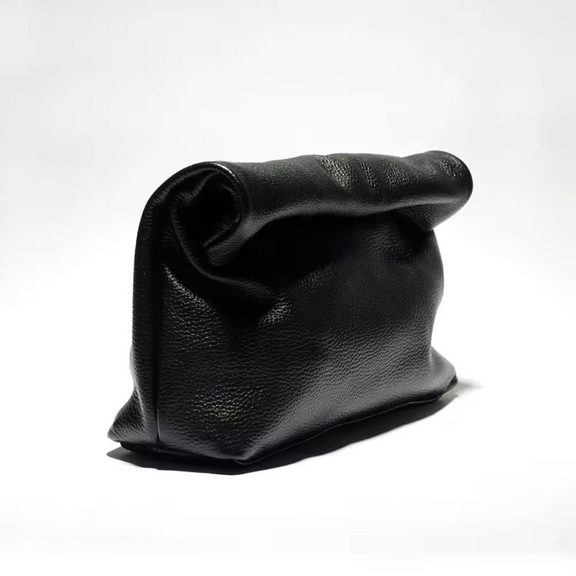 NÉRA SoftFold black – timeless foldable leather purse with cotton lining

