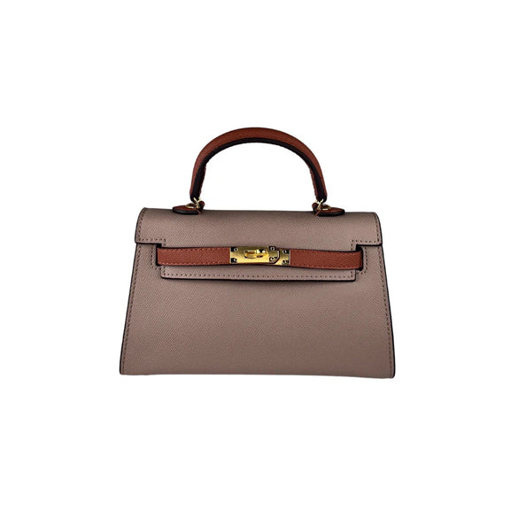 Stylish Fleur de Luxe Handbag in soft brown, showcasing premium leather craftsmanship