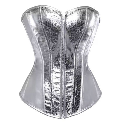 Starlight Diva metallic gold full bust corset for women, faux leather bustier top for party, cosplay and stage wear