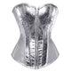 Starlight Diva metallic gold full bust corset for women, faux leather bustier top for party, cosplay and stage wear