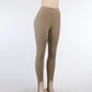 Stylish ribbed knit leggings with stirrup design for women.