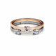 Trendy Swarovski®️ crystal ring for women – rose gold silver ring 7.5mm width, perfect engagement or wedding gift
